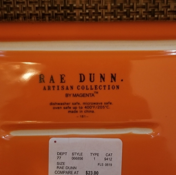 Rae Dunn "Tricks" Orange Halloween Loaf Dish. NWT - Picture 3 of 3